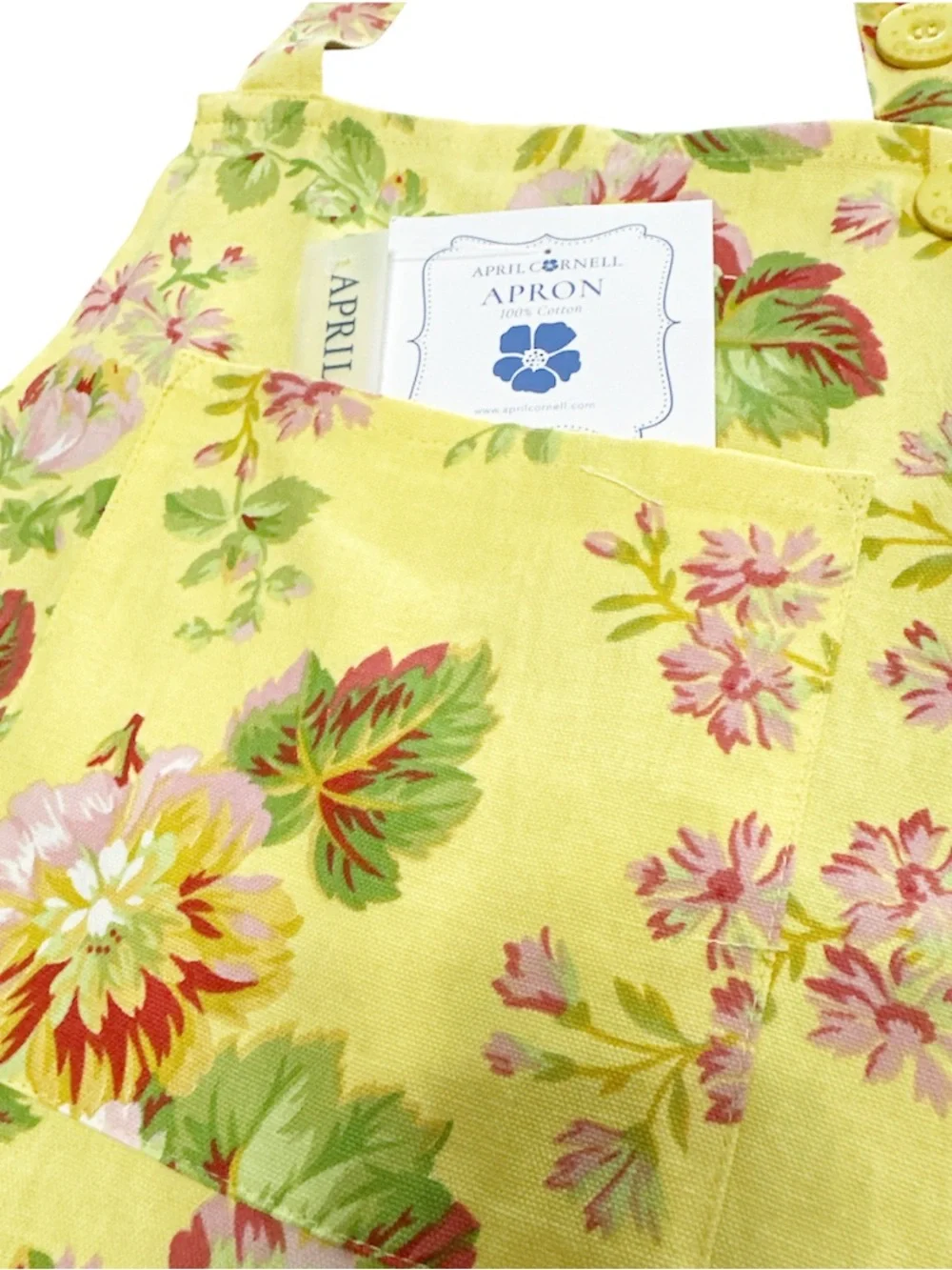 NEW ApriL Cornell EMMALINE FLORAL YELLOW, PINK & GREEN Chef’s Apron